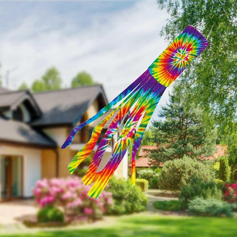 woobles Rainbow Windsock Wind Sculptures Rainbow Garden Colorful Hanging Decoration Wind Socks Outdoor For Flag Pole Caravan Camping Garden - Image 5